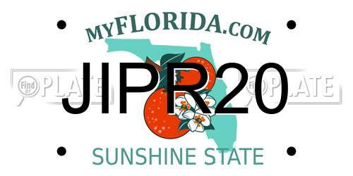 JIPR20 Florida License Plate