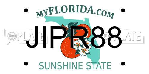 JIPR88 Florida License Plate