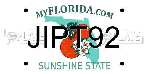 JIPT92 Florida License Plate