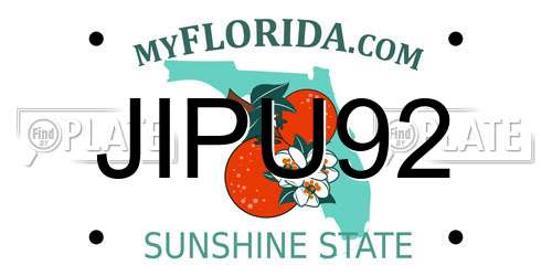 JIPU92 Florida License Plate