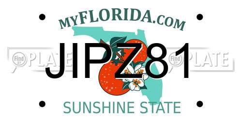 JIPZ81 Florida License Plate