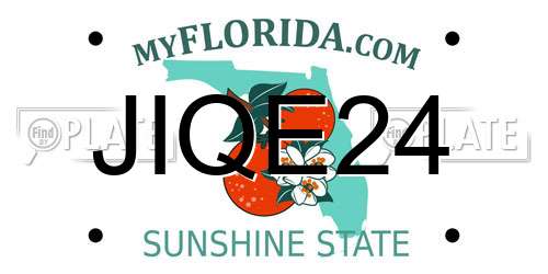 JIQE24 Florida License Plate