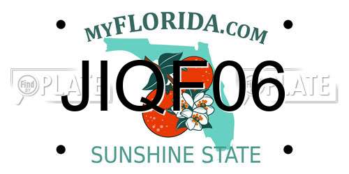 JIQF06 Florida License Plate