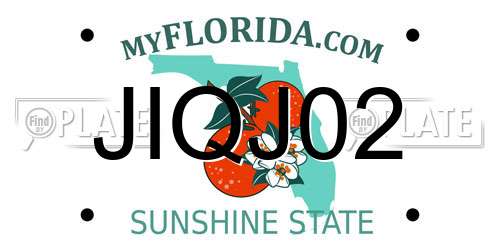 JIQJ02 Florida License Plate