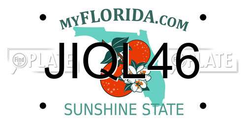 JIQL46 Florida License Plate