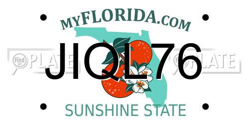 JIQL76 Florida License Plate