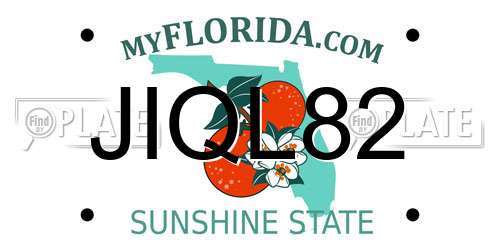 JIQL82 Florida License Plate