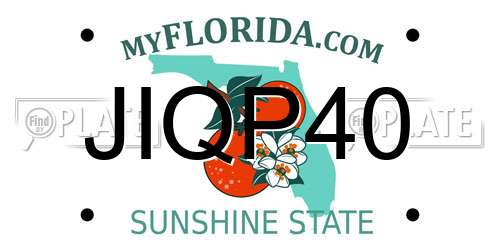 JIQP40 Florida License Plate