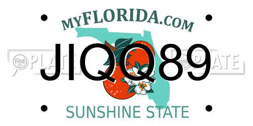 JIQQ89 Florida License Plate