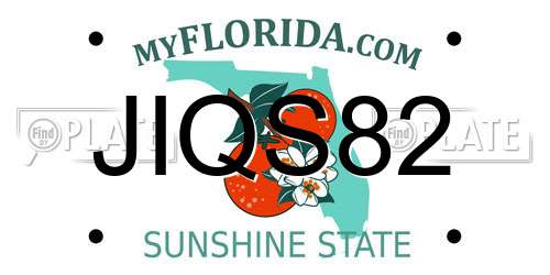 JIQS82 Florida License Plate
