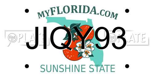 JIQY93 Florida License Plate