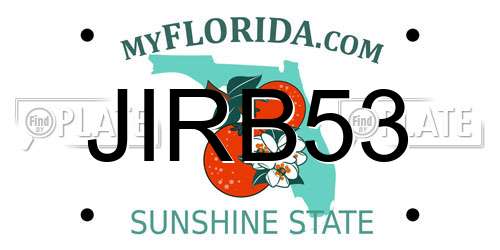 JIRB53 Florida License Plate