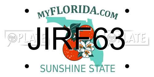 JIRF63 Florida License Plate