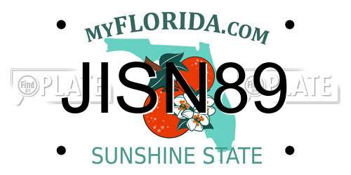 JISN89 Florida License Plate