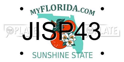 JISP43 Florida License Plate