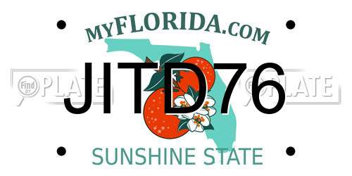 JITD76 Florida License Plate