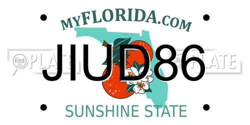 JIUD86 Florida License Plate