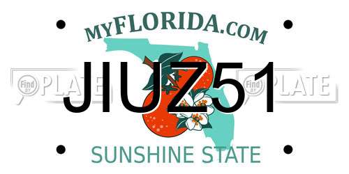 JIUZ51 Florida License Plate
