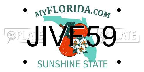 JIVF59 Florida License Plate