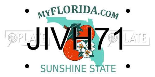 JIVH71 Florida License Plate