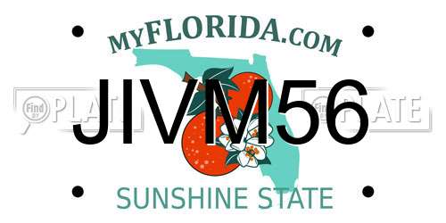 JIVM56 Florida License Plate