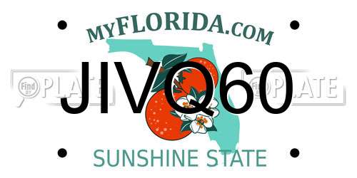 JIVQ60 Florida License Plate