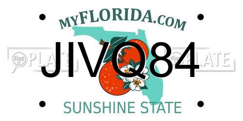 JIVQ84 Florida License Plate