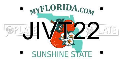 JIVT22 Florida License Plate