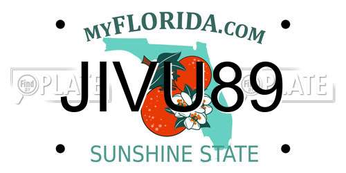 JIVU89 Florida License Plate