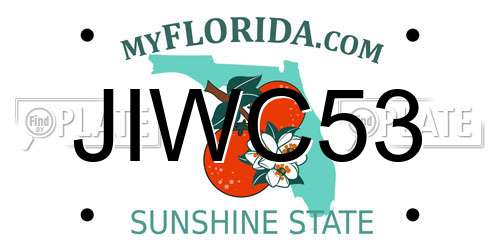 JIWC53 Florida License Plate