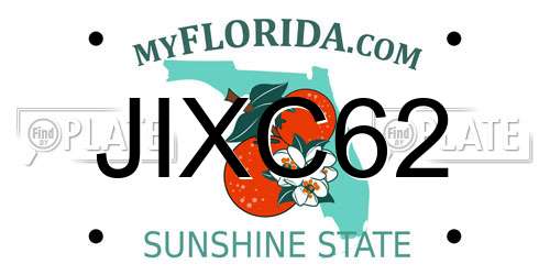 JIXC62 Florida License Plate