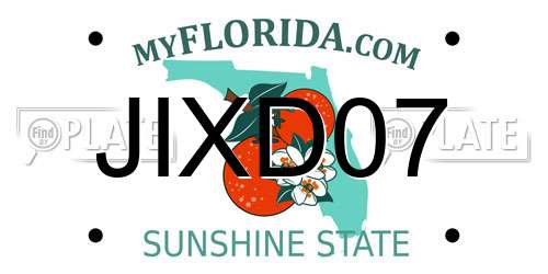 JIXD07 Florida License Plate