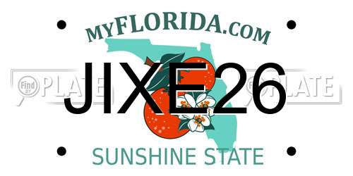 JIXE26 Florida License Plate