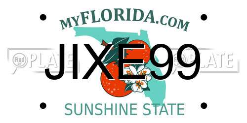 JIXE99 Florida License Plate