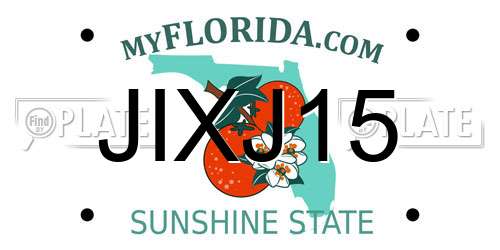 JIXJ15 Florida License Plate