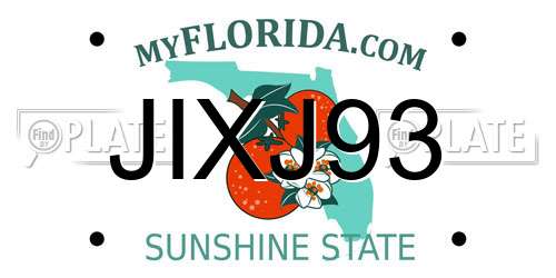 JIXJ93 Florida License Plate
