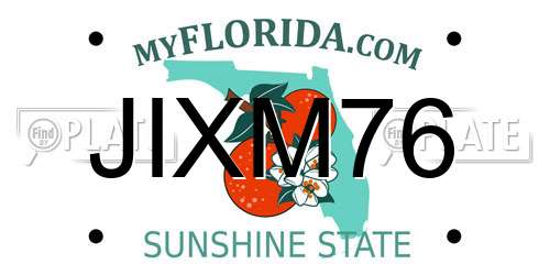 JIXM76 Florida License Plate