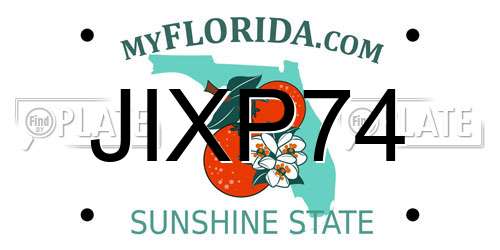 JIXP74 Florida License Plate