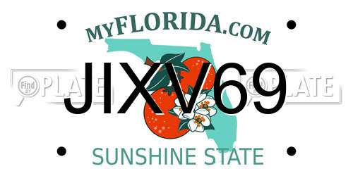 JIXV69 Florida License Plate