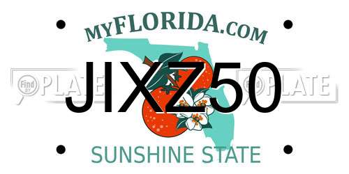 JIXZ50 Florida License Plate