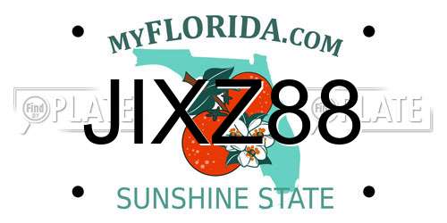 JIXZ88 Florida License Plate