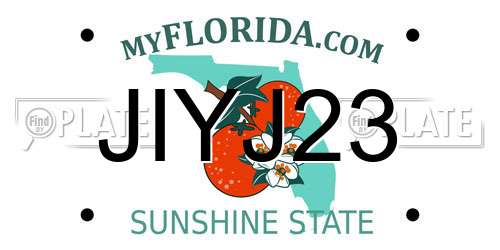 JIYJ23 Florida License Plate