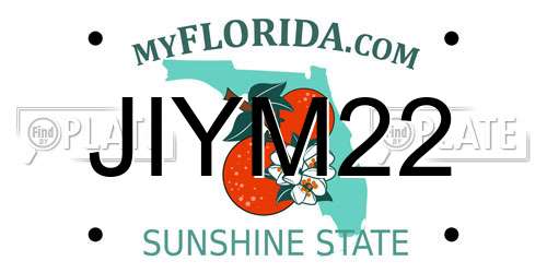 JIYM22 Florida License Plate