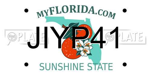 JIYP41 Florida License Plate
