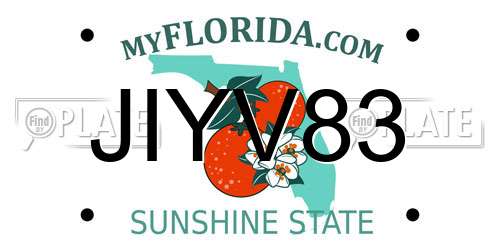 JIYV83 Florida License Plate