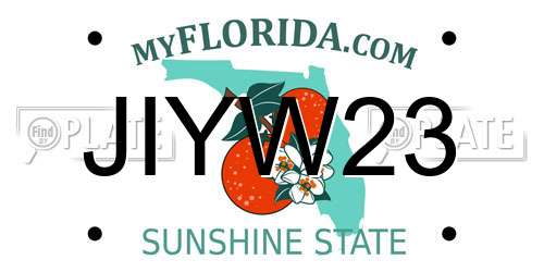 JIYW23 Florida License Plate