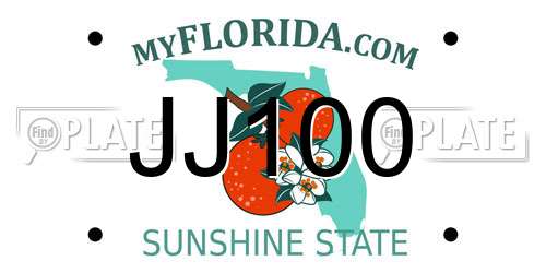 JJ100 Florida License Plate