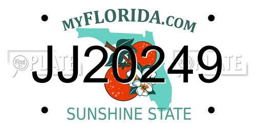 JJ20249 Florida License Plate