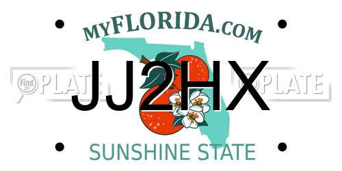 JJ2HX Florida License Plate