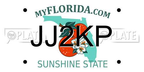 JJ2KP Florida License Plate